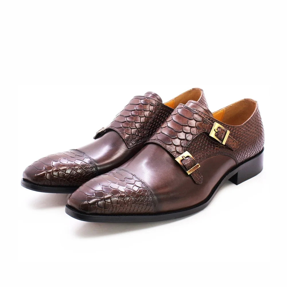Monk Strap Pattern Formal Man Shoes Office Loafer  Outdoor Party Custom Genuine Leather Hot Sale Man Fashion Shoes