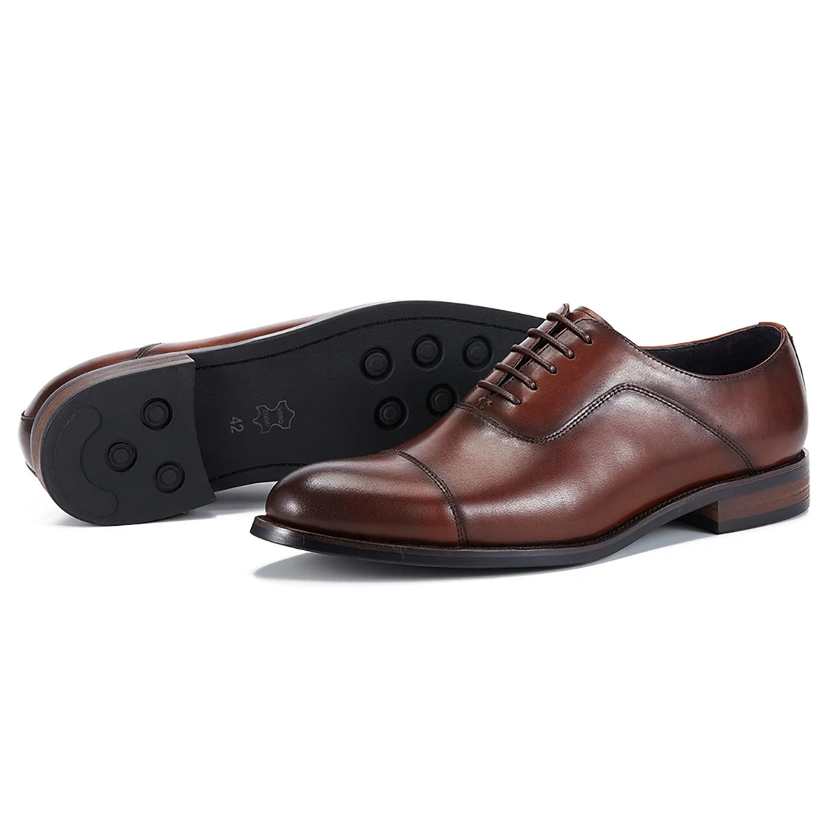 Cheap Price Black Brown High Quality Genuine Leather Waterproof Lace-Up Oxford Dress Shoes for Autumn Office & Career