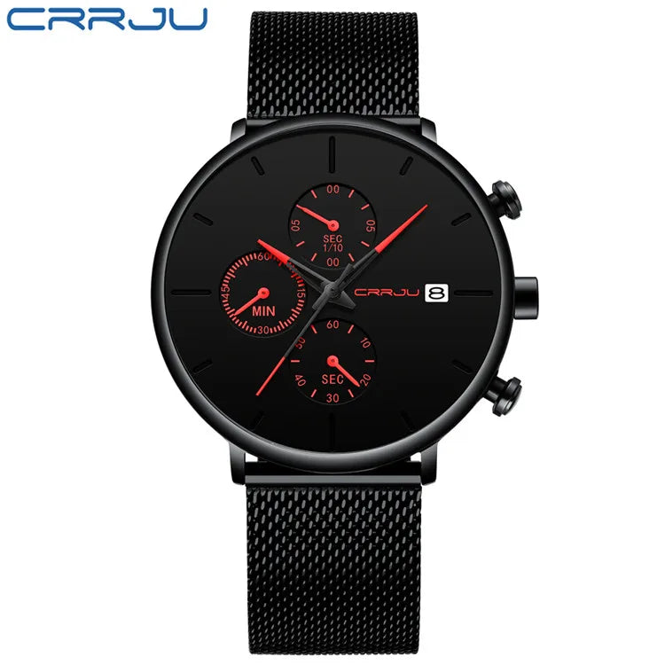 Men's Waterproof Minimalist Watch with Slim Mesh Strap