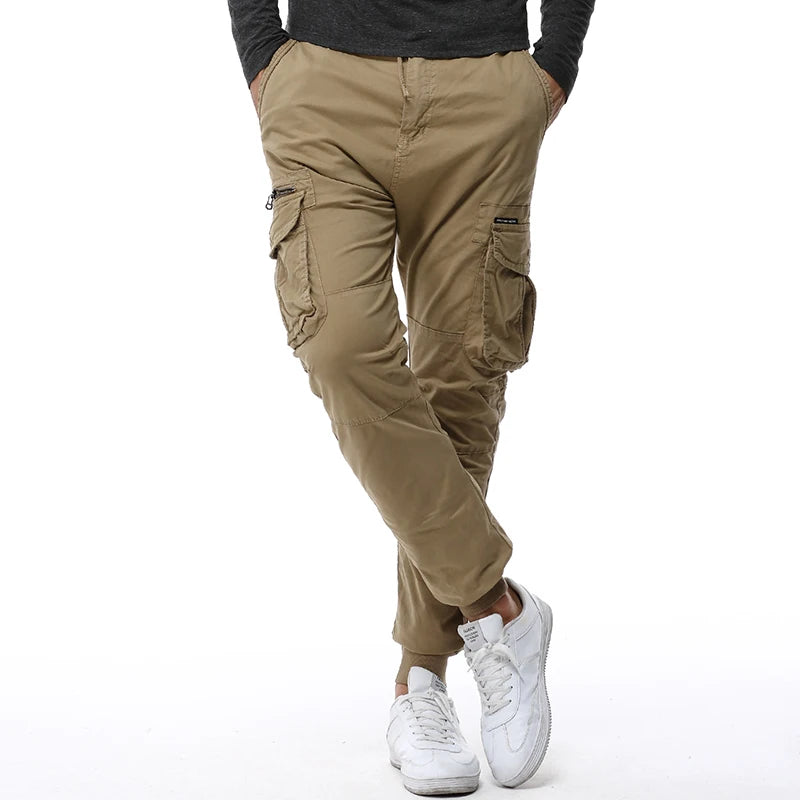 Men's Tactical Cargo Pants - Military Style Cotton Joggers