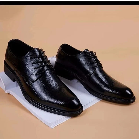 New Male Italian Brand Genuine Leather Party Mens Black Casual Dress Shoes Zapatos Hombre Formal Office Shoes for Men