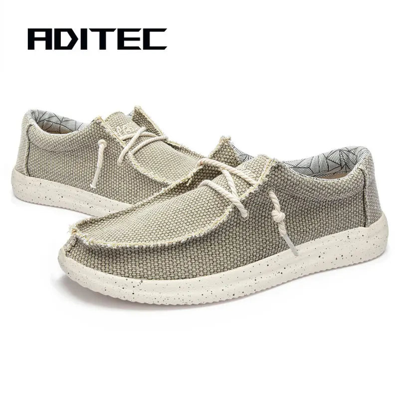 Men's Canvas Slip-On Loafers - Lightweight Walking Shoes