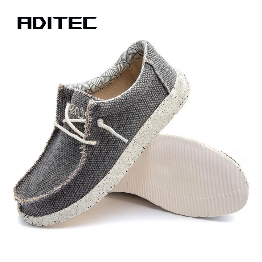 Men's Canvas Slip-On Loafers - Lightweight Walking Shoes