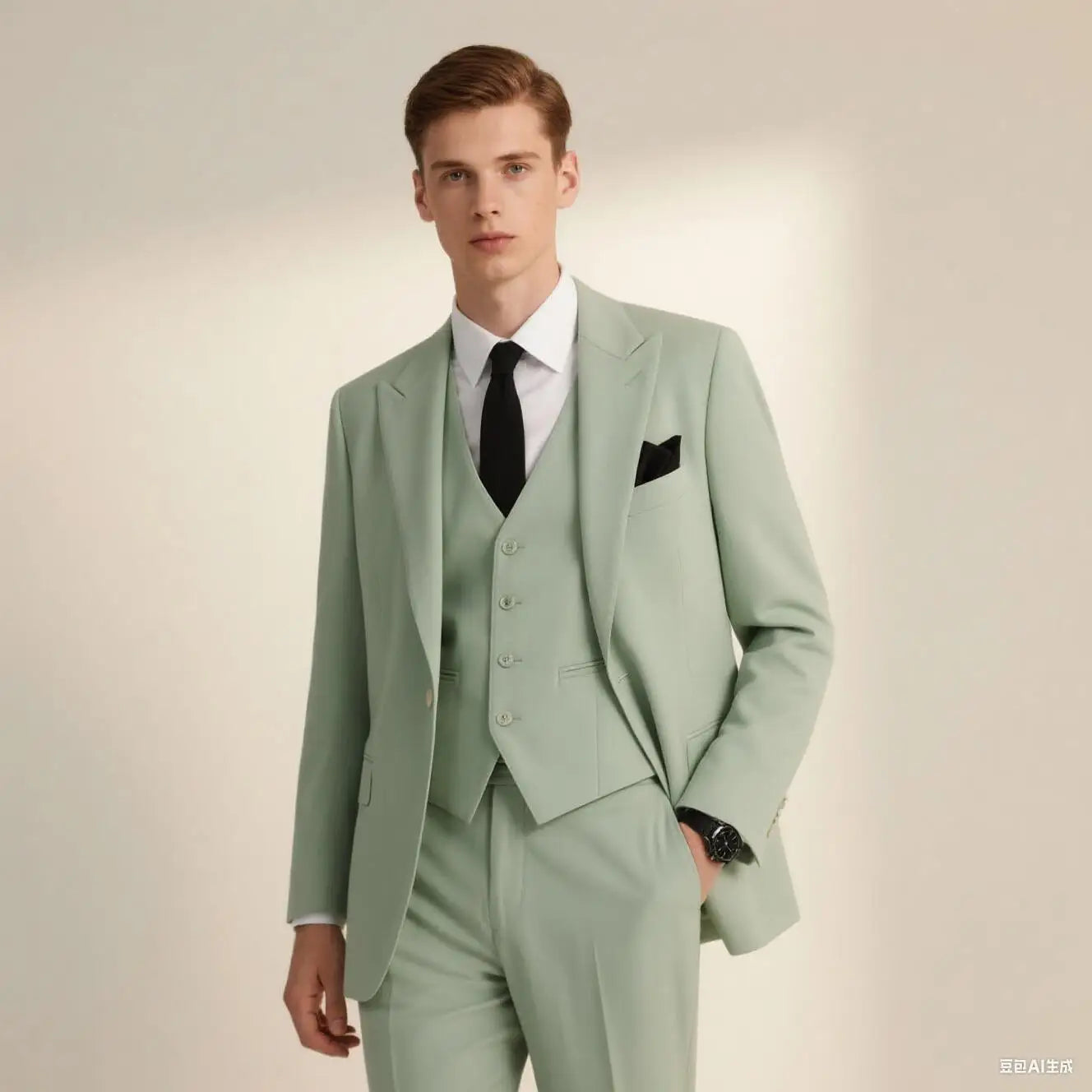 3 Piece Solid Wedding Men Suits Formal Groom Tuxedos Prom Party Male Suits Fashion Men Clothing Set Peak Lapel Jacket Pants Vest