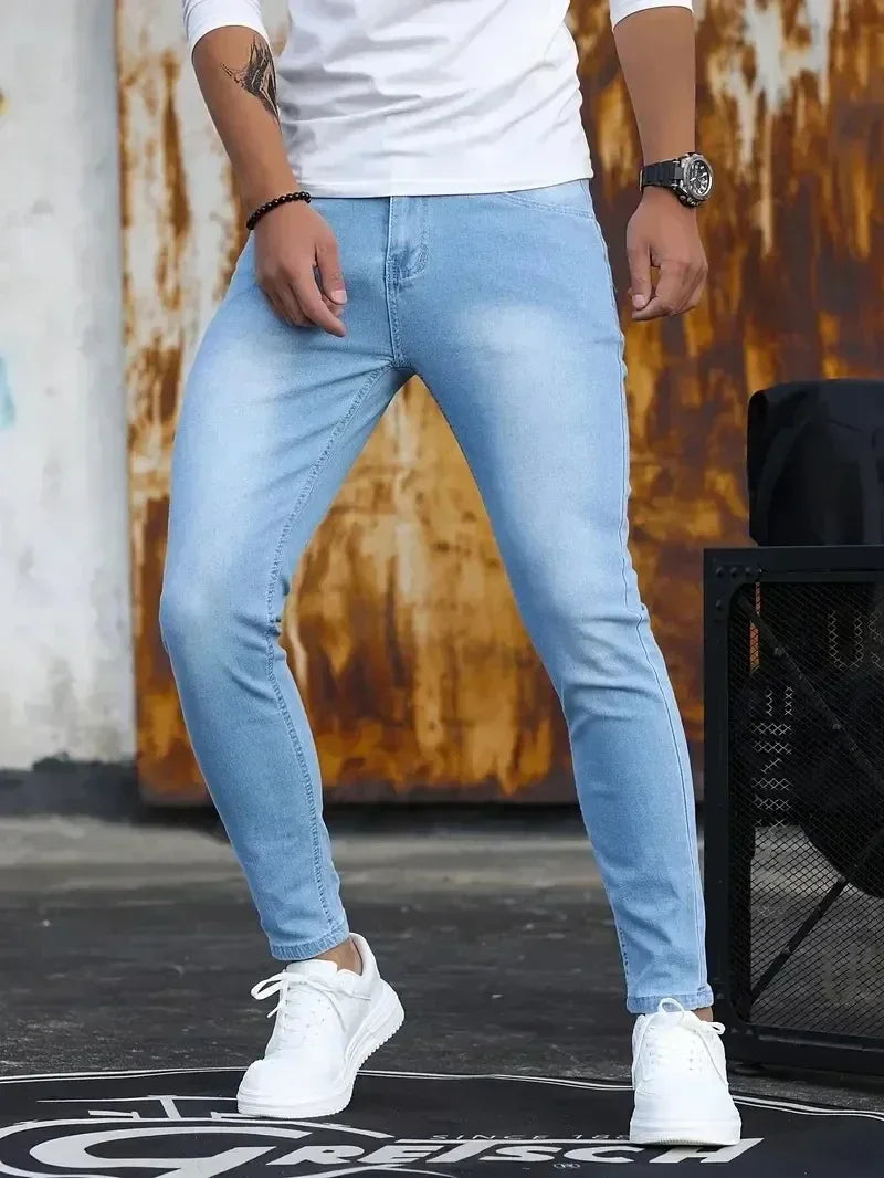Men's Slim Fit Denim Jeans - Classic Straight Leg