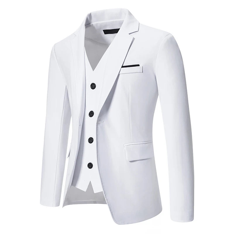 Men's Fashion Gentleman Solid Color Comfortable Business Wedding Casual Banquet Slim Blazer