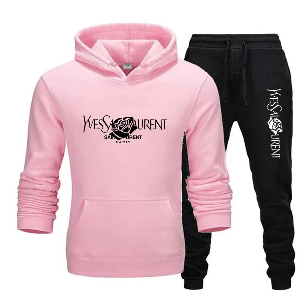 2025 Men's Casual Sports Suit with Hoodie and Sweatpants for Autumn and Winter Outdoor Sports Fashion
