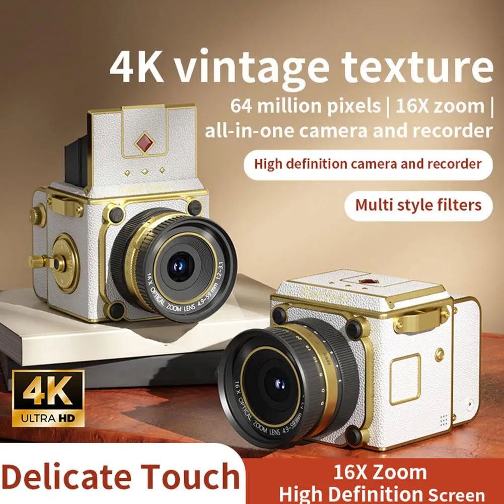 High Definition Retro Portable CCD Camera Analog Dual Lens Reflex Digital Camera Atmospheric Display Film