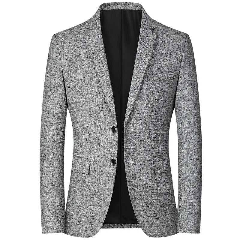 Suit Coat Man Fashion Simple Solid Color Long Sleeve Male Outerwear Non-ironing Single-breasted Business Casual Men Blazer