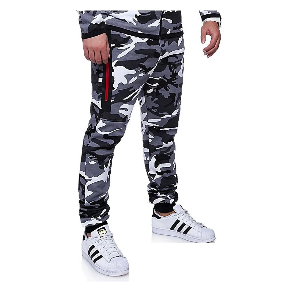 Men's Camouflage Cargo Joggers - Loose Fit Harem Pants with Pockets