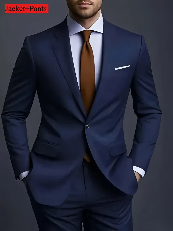 Elegant Men's 3 Piece Suit - Slim Fit Tuxedo Set for Weddings & Formal Occasions