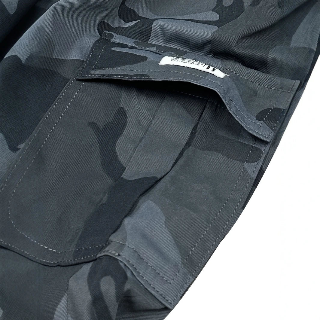 Trendy Camo Cargo Pants - Casual Loose Fit Elastic Waist Trousers With Pockets For Outdoor Activities