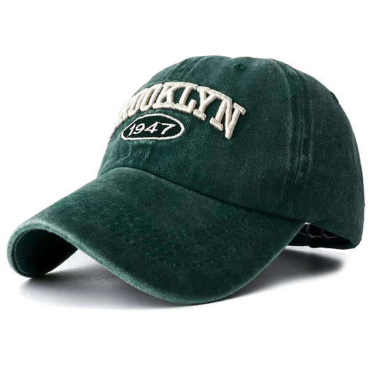 Brooklyn Embroidered Snapback Hat Vintage Washed Black Green Unisex Baseball Cap Men Women Sun Protection