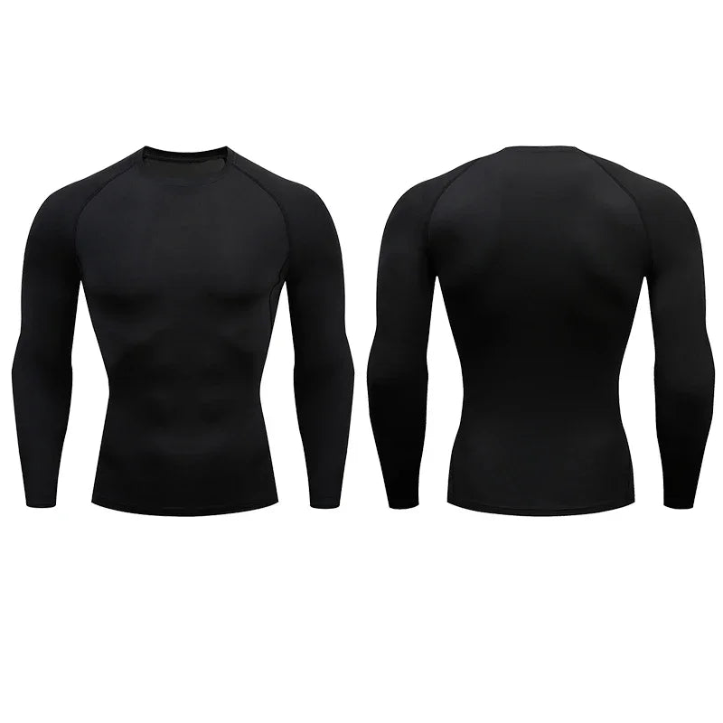 Men's Performance Compression Shirt - Long Sleeve Quick-Dry Athletic Top