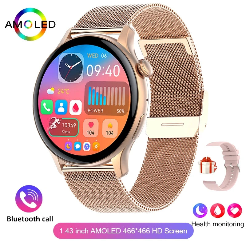Women's AMOLED Smart Watch with NFC & Bluetooth Call - 1.46" HD Display
