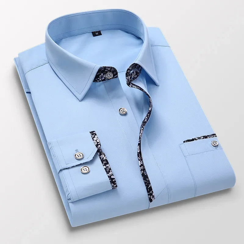 Men's Floral Dress Shirt - Slim Fit Long Sleeve