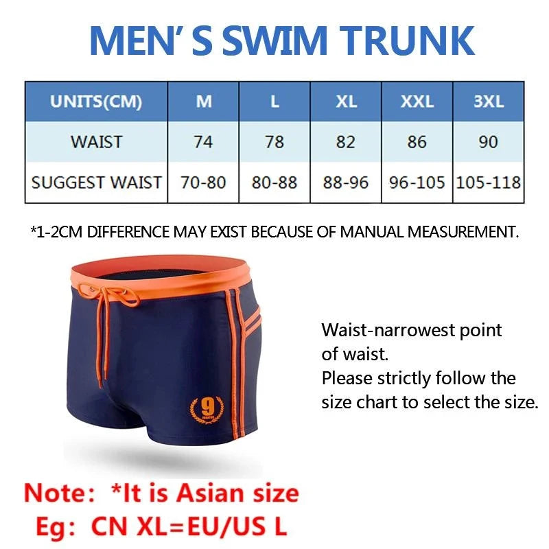 Men's Swim Trunks - Premium Boxer Style Swimsuit