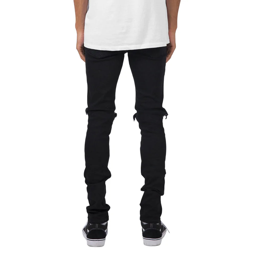 Men's Distressed Skinny Jeans - High Street Fashion Denim