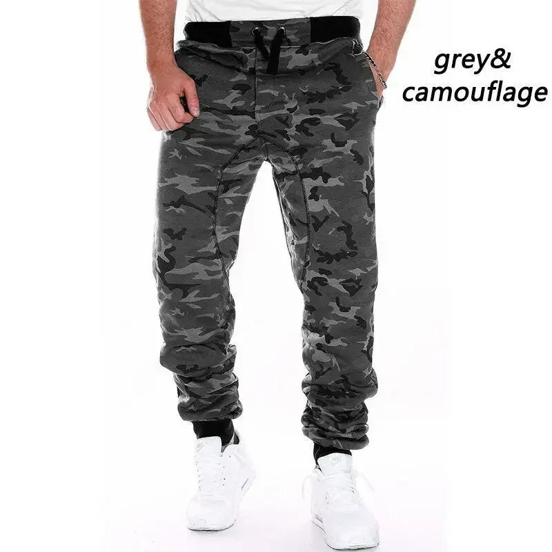 Men's Camouflage Cargo Joggers - Loose Fit Harem Pants with Pockets
