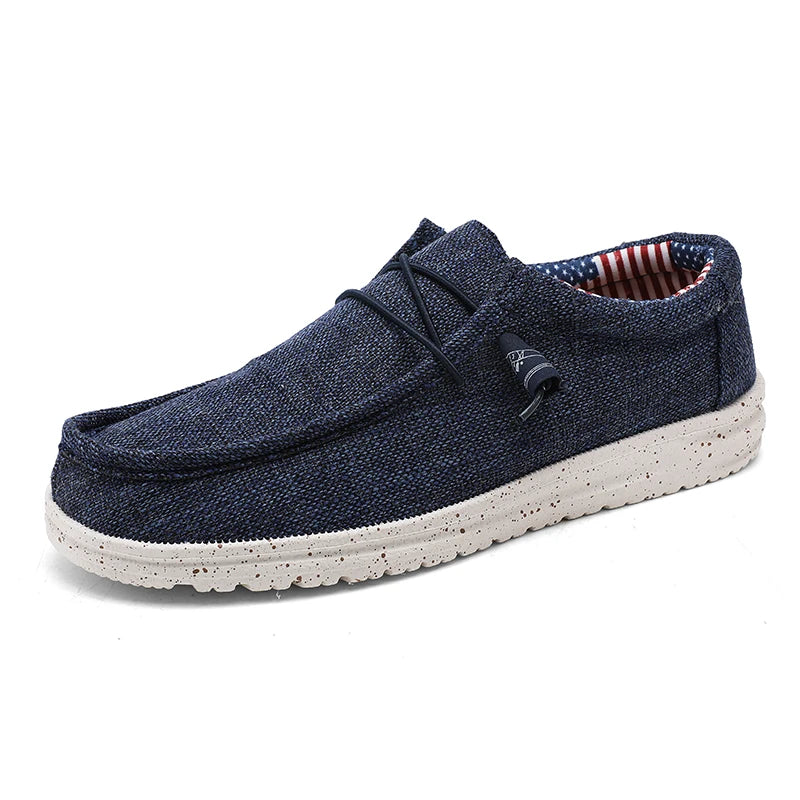 Men's Canvas Boat Shoes - Lightweight Slip-On Loafers