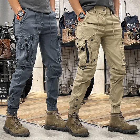Men's Tactical Cotton Cargo Pants - Multi-Pocket Casual Trousers