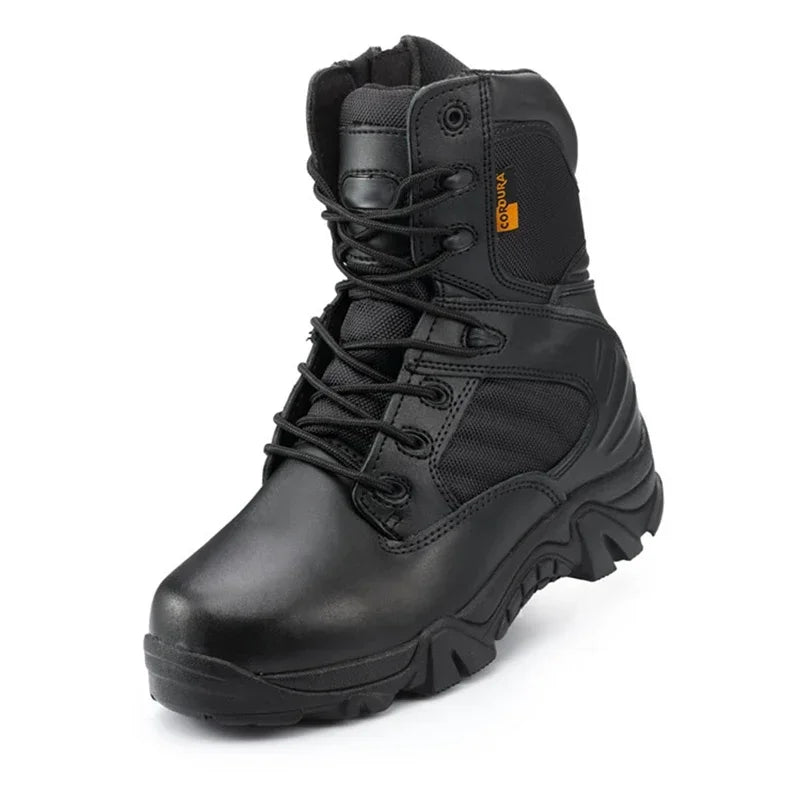 TOMITANY Men's Tactical Ankle Boots - Winter Leather Combat Work Boots