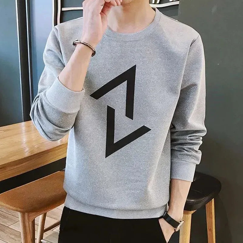 Men's Patchwork Sweatshirt - O-Neck Long Sleeve Casual Streetwear