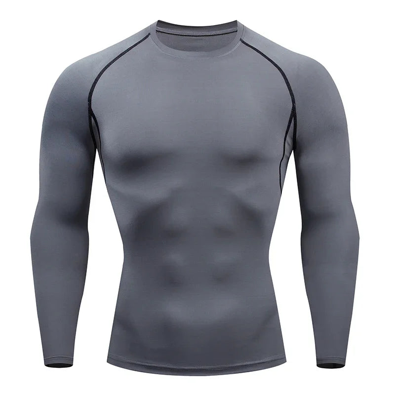 Men's Performance Compression Shirt - Long Sleeve Quick-Dry Athletic Top