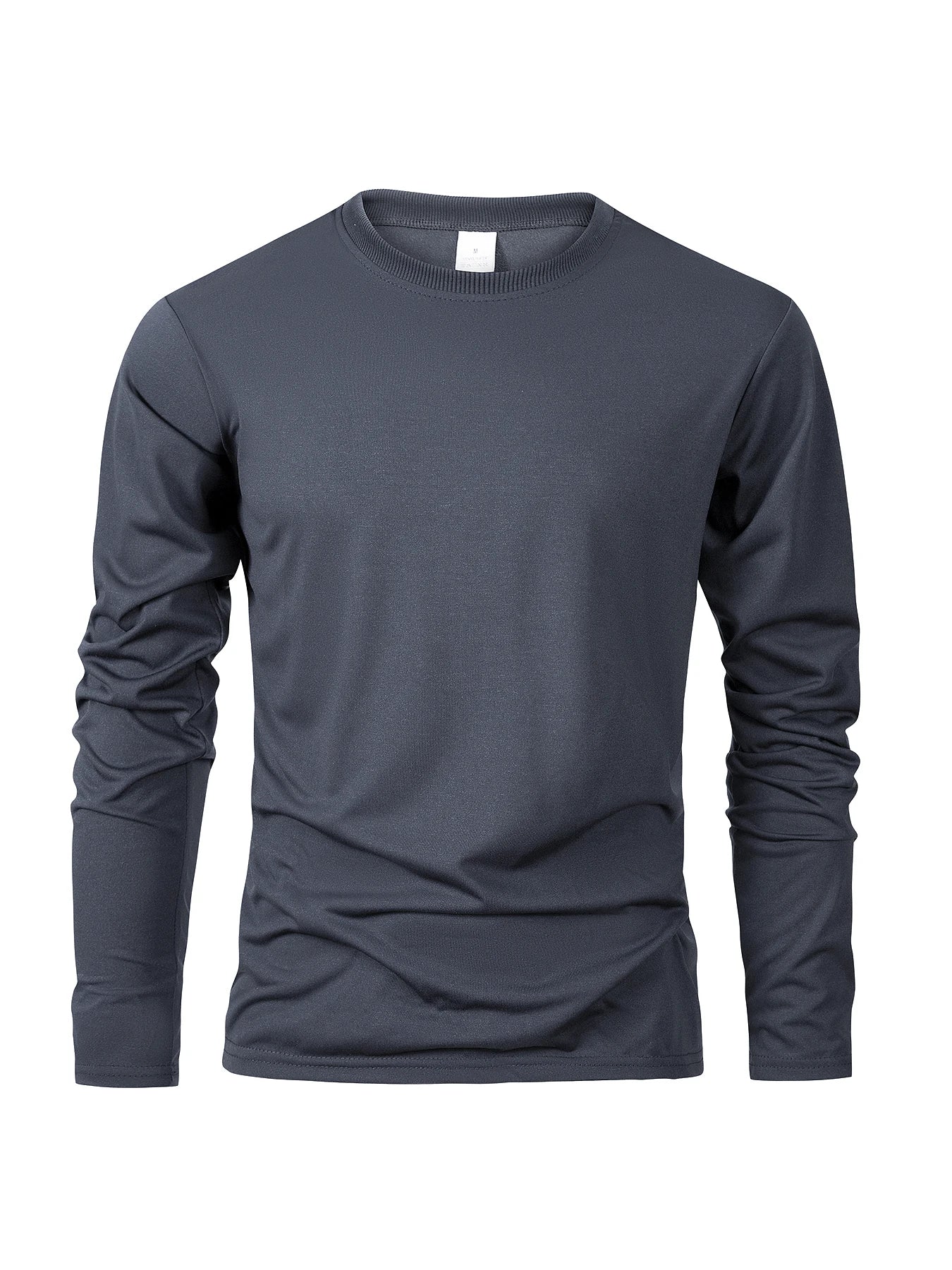 Men's Long Sleeve Casual Round Neck T-Shirts Moisture Wicking Sports Tees Male Tops
