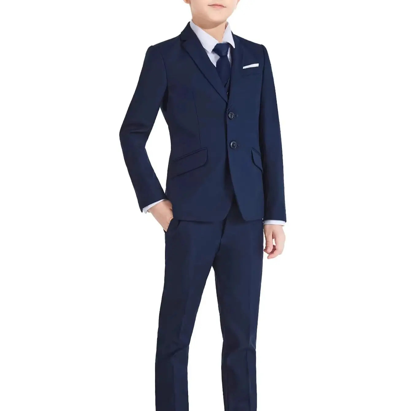 Brand Selection Black Suit Set for Kids 3-14 Yrs, Three Pieces Boys Formal Suits Set for Wedding, Communion Back to School Suit