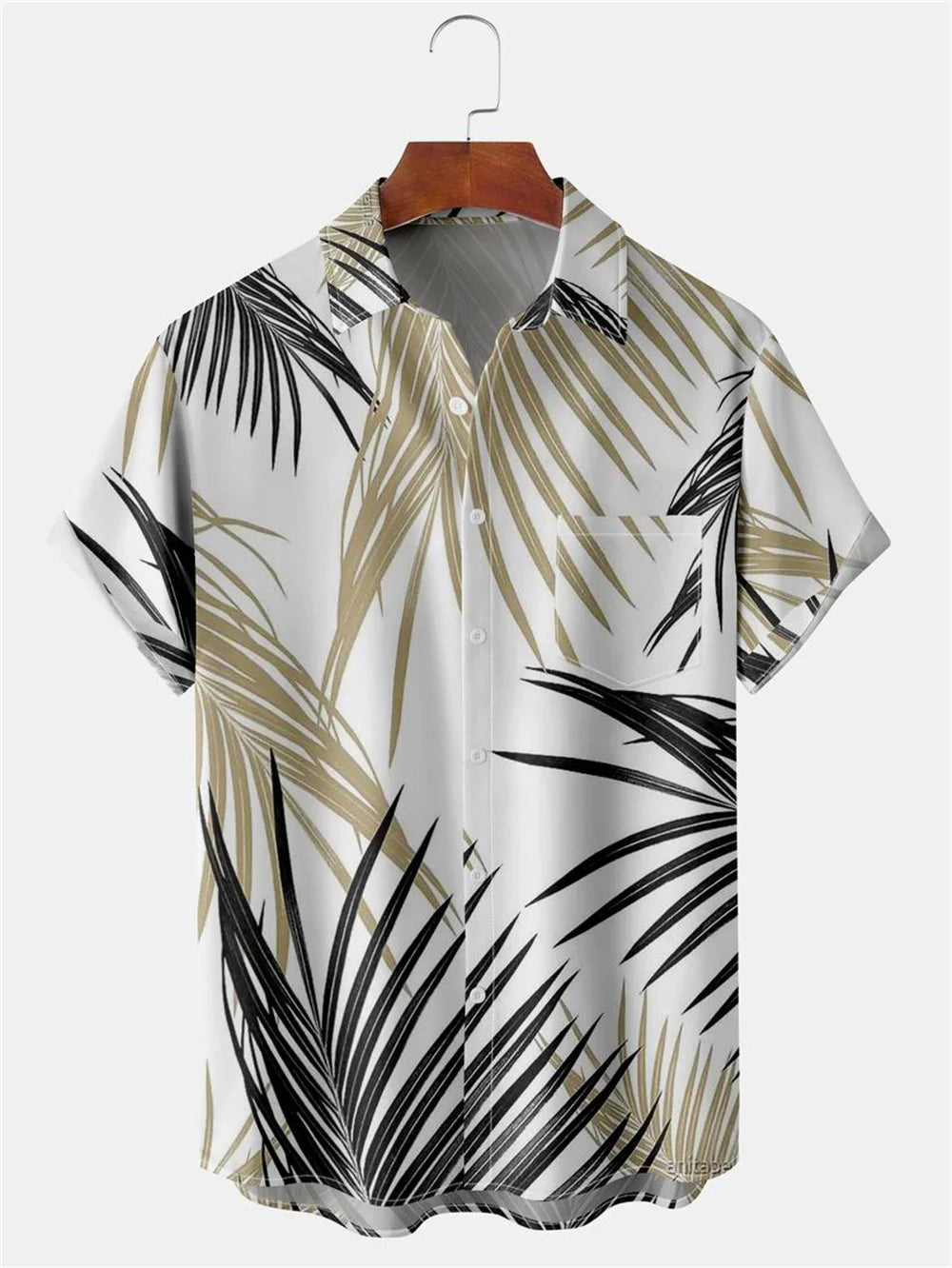 Men's Hawaiian Coconut Tree Print Shirt - Short Sleeve
