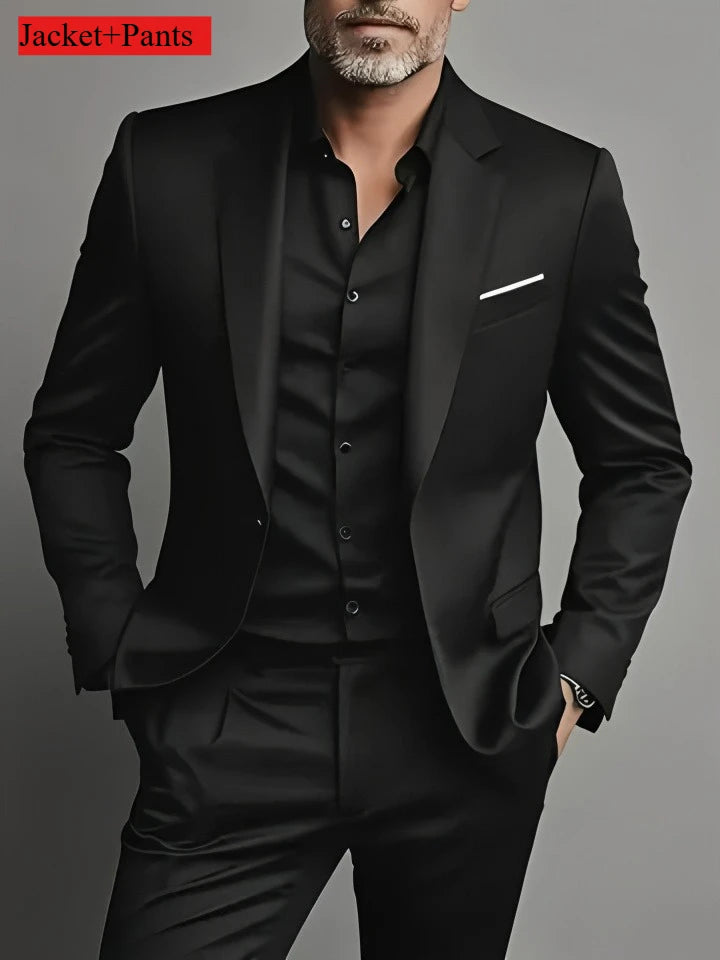 Elegant Men's 3 Piece Suit - Slim Fit Tuxedo Set for Weddings & Formal Occasions