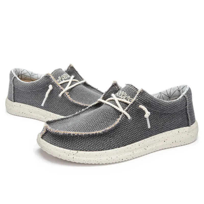 Men's Canvas Slip-On Loafers - Lightweight Walking Shoes