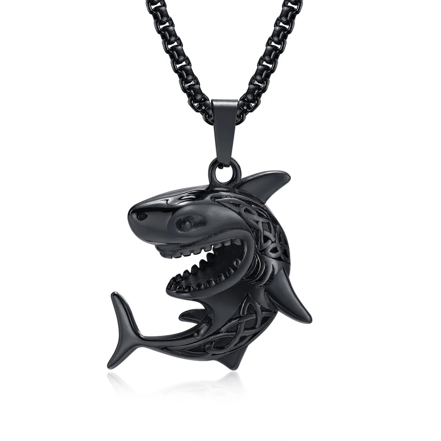 VNOX Stainless Steel Shark Pendant Necklace for Men