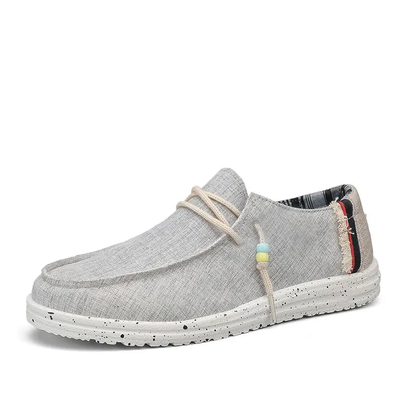 Men's Canvas Boat Shoes - Lightweight Slip-On Loafers