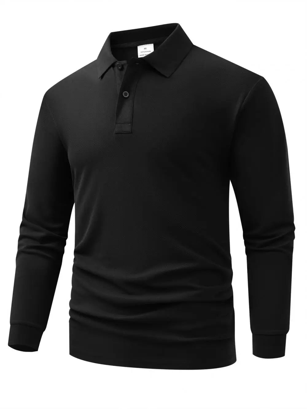 Men's Business Casual Long Sleeved Shirt Solid Color Polo Shirt Fashionable Breathable Comfortable Versatile Top