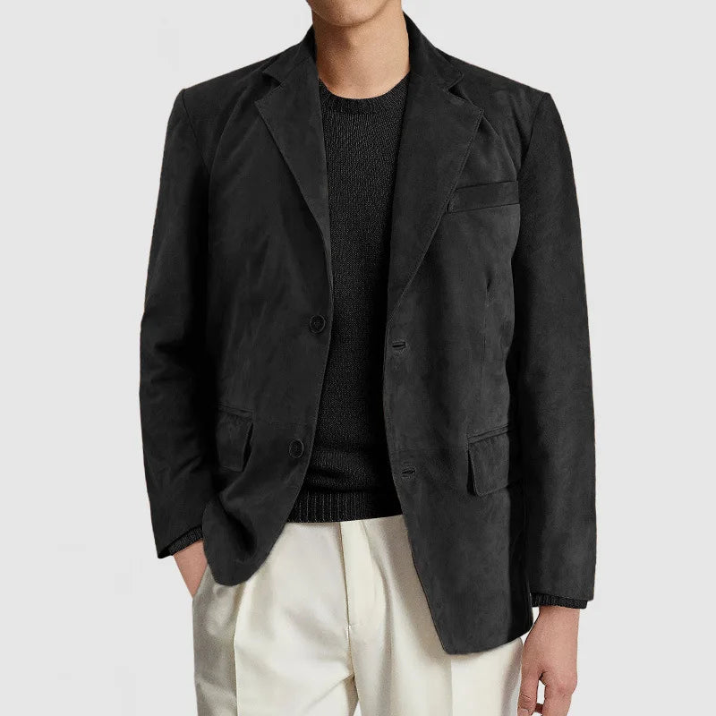 Men Blazers Coat Suits Office 2025 Autumn Outerwear Double Buttons Turn Down Collar Pockets Business Casual Blazer Suit Jacket