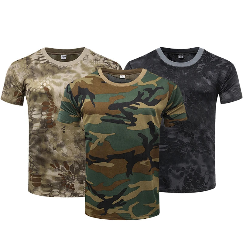 Men's Tactical Camouflage T-Shirt - Quick Dry Performance Tee