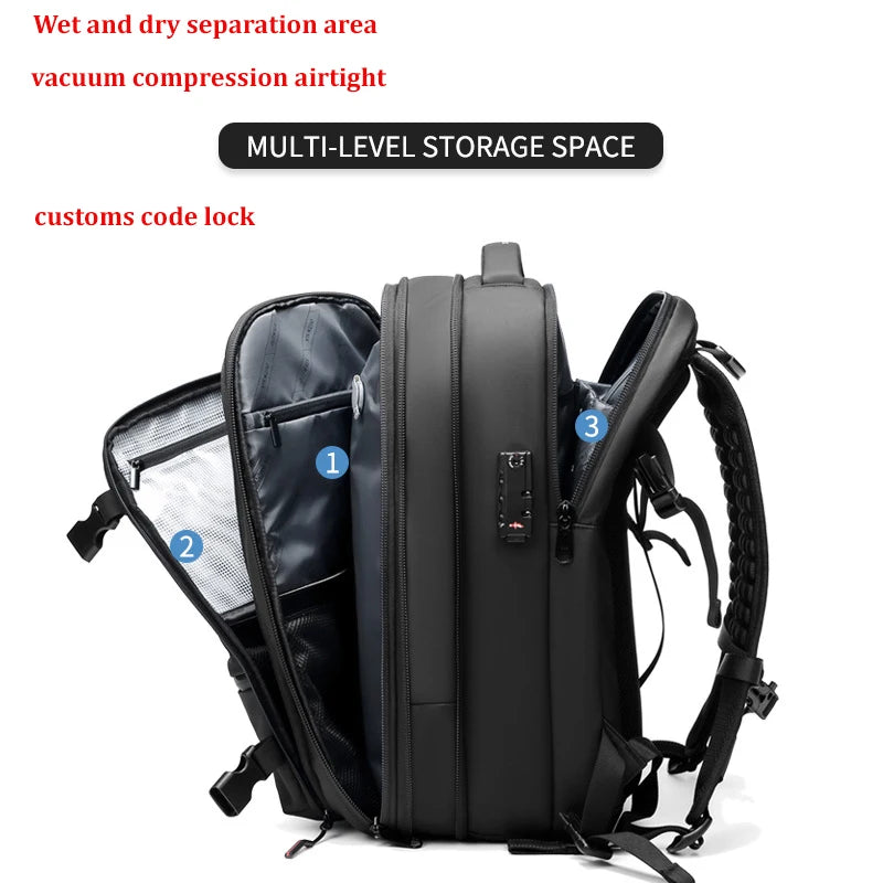 Professional 17-Inch Laptop Travel Backpack with Vacuum Compression