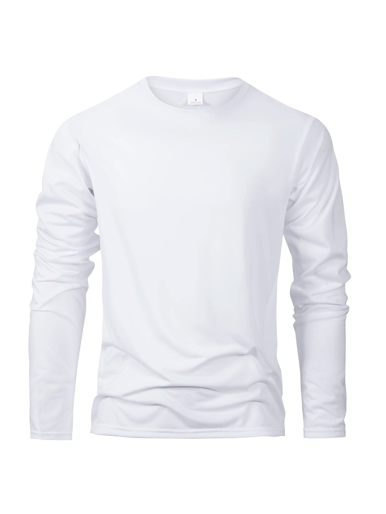 Men's Long Sleeve Casual Round Neck T-Shirts Moisture Wicking Sports Tees Male Tops