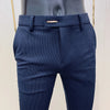 Striped Suit Elegant Office Business Slim Fit Dress Ankle Trousers