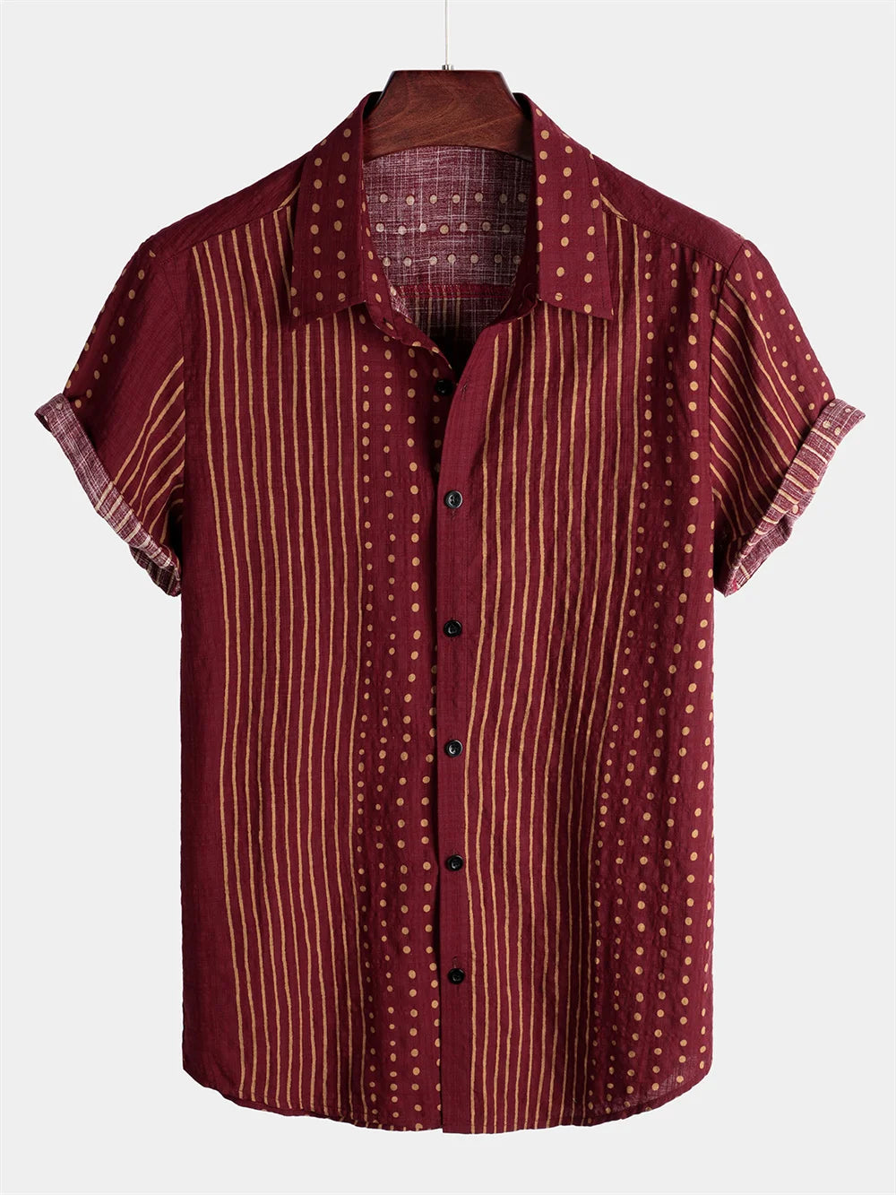 Men's Hawaiian Coconut Tree Print Shirt - Short Sleeve