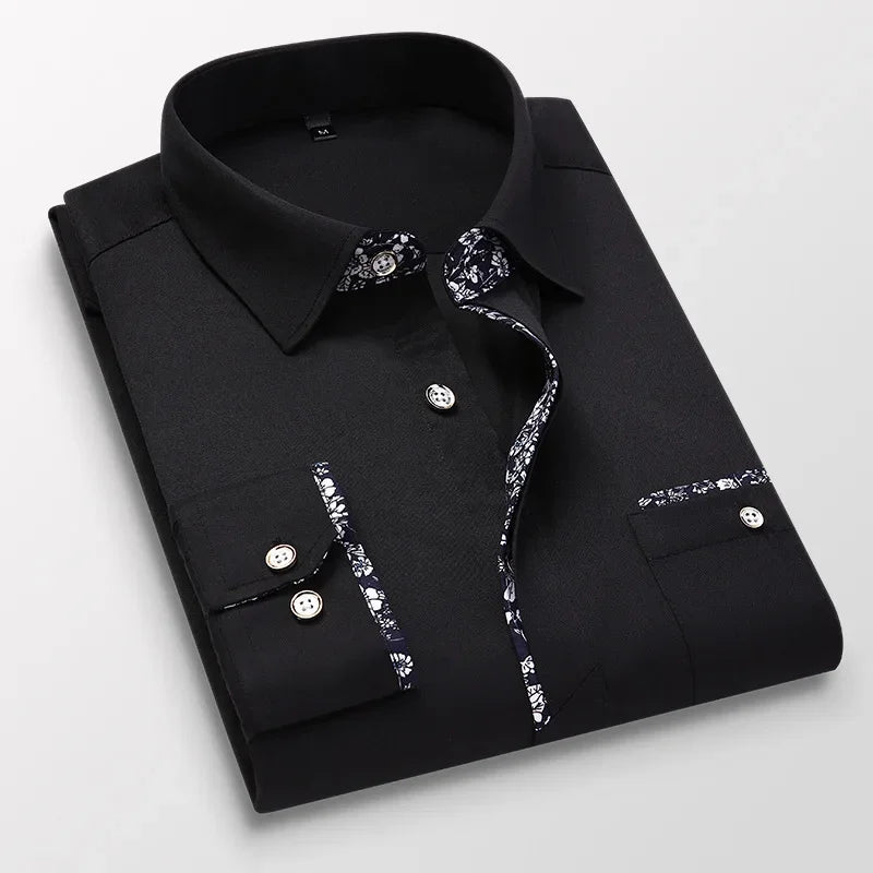 Men's Floral Dress Shirt - Slim Fit Long Sleeve