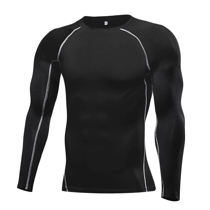 Men's Performance Compression Shirt - Long Sleeve Quick-Dry Athletic Top