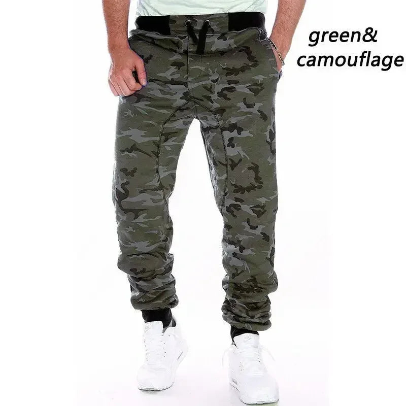 Men's Camouflage Cargo Joggers - Loose Fit Harem Pants with Pockets