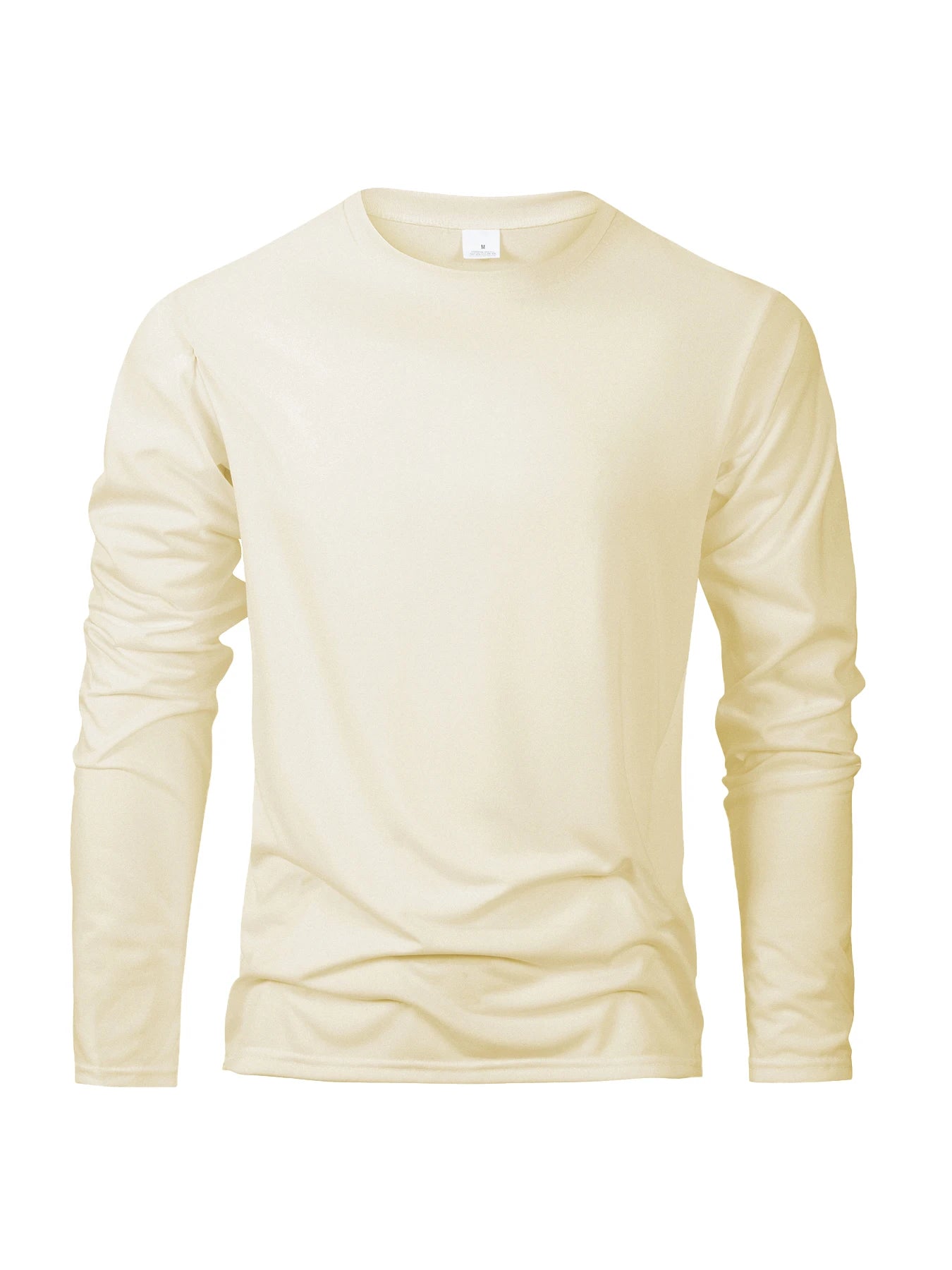 Men's Long Sleeve Casual Round Neck T-Shirts Moisture Wicking Sports Tees Male Tops