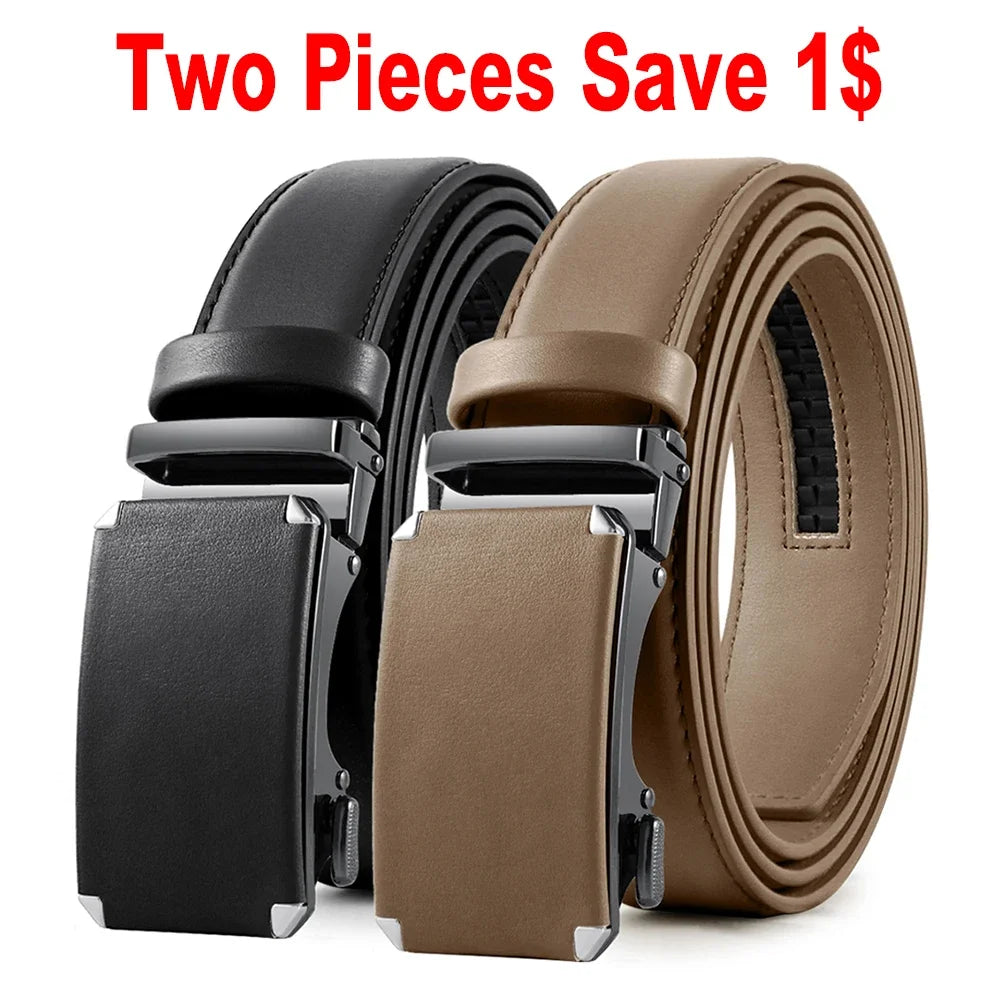 Men's Automatic Buckle Genuine Leather Belt
