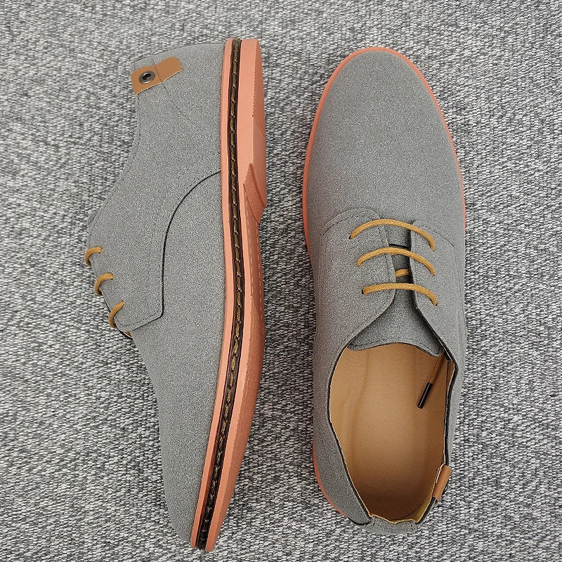 Men's Suede Leather Oxford Shoes - Classic Casual Dress Sneakers