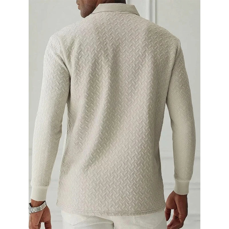 Men's Long Sleeve Business Casual High Quality Polo Shirt