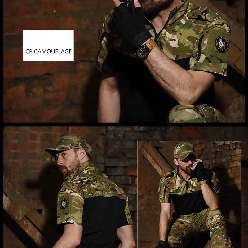 Han Wild Tactical Combat Shirt For Men - Breathable Quick Dry Camouflage Top For Airsoft And Paintball